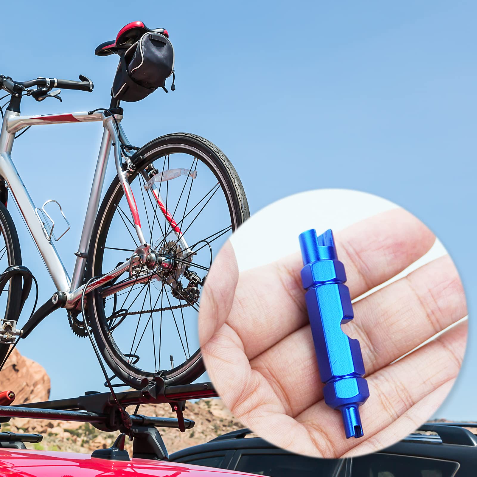 12 Pezzi Nuclei per valvole Presta Nuclei per valvole Presta con 1 pezzo Strumento per la rimozione del nucleo della valvola Nuclei per valvole francesi Inserto per bici Nucleo per valvola