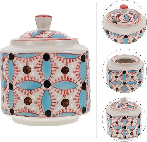 Miniatura 3 de HEMOTON Recipiente de cerámica de jengibre para almacenamiento de ajo, recipiente de almacenamiento de cocina, contenedor de condimentos, tarro de