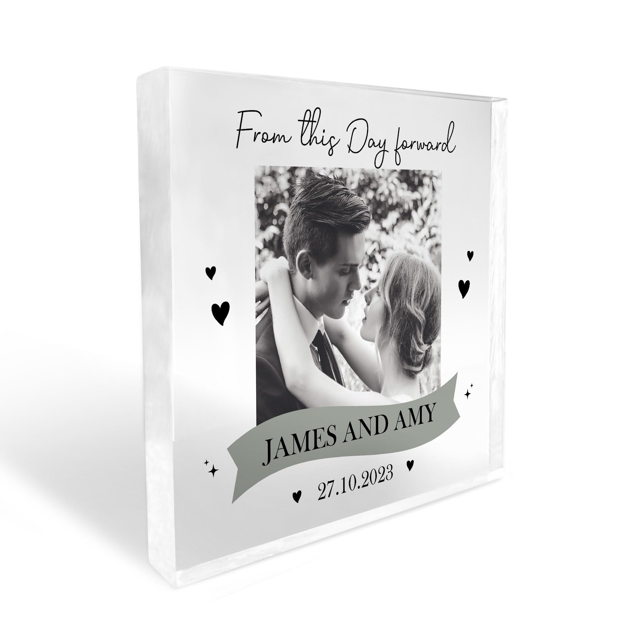 Red Ocean Personalised Husband And Wife Gift Mr And Mrs Photo Block Wedding Gifts For Couple Wedding Day Gift