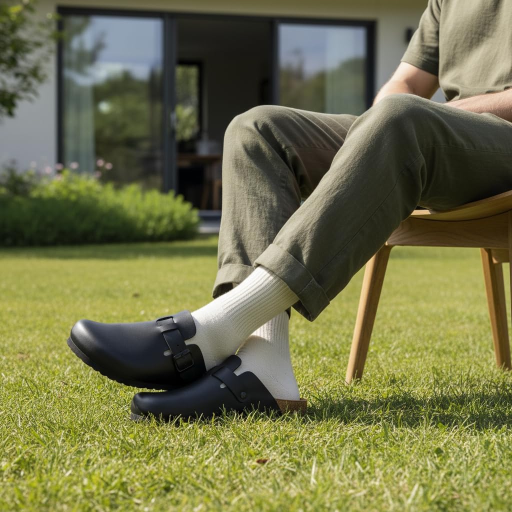 CUSHIONAIRE Haze Mens Clogs | Comfortable Slip-On Clogs for Men with Arch Support and Cork Suede Footbed | Perfect Potato Shoes for Indoor & Outdoor Use - Image 8