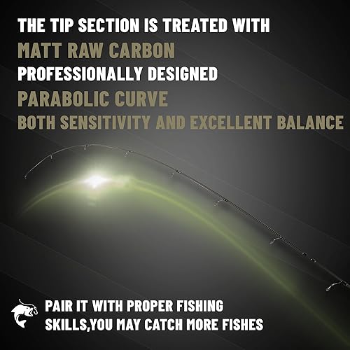 Miniatura 3 de Eurasian Sports Caña de pescar mediana Spin&Cast de grafito para pesca de lubina, cañas de pescar de fibra de carbono de 2 piezas, caña de pescar