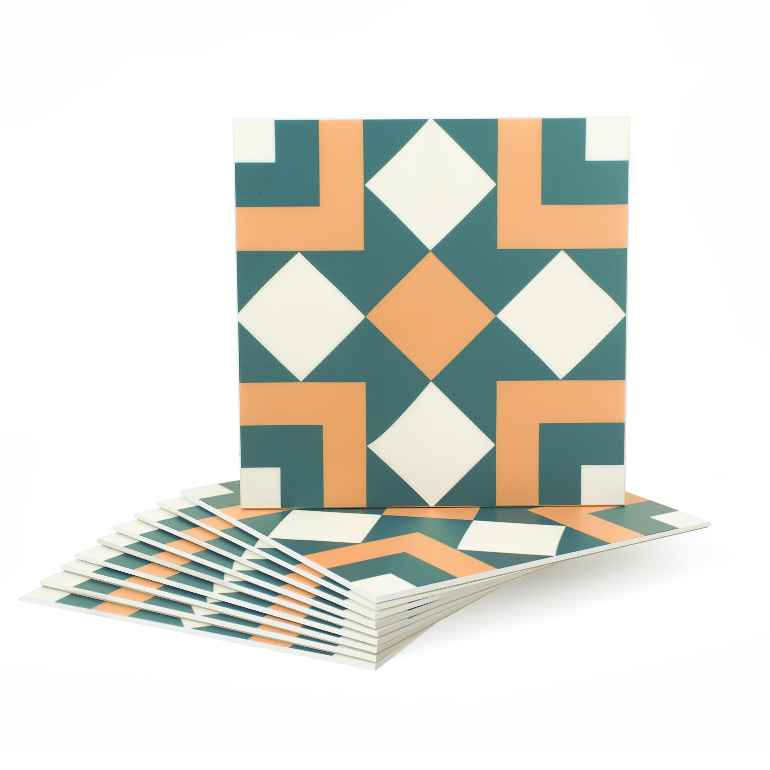 Colamo Zestaw 10 arkuszy matowych, mieszanych płytek odklej i przyklej, 20 cm x 20 cm, panele ścienne PCW, samoprzylepne płytki, wodoodporne płytki do kuchni, odklej i przyklej, dekoracja łazienki