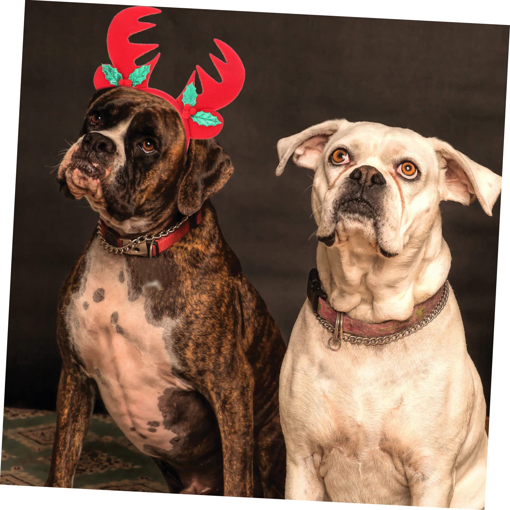 Mipcase 3sets Bandane per Cani e Accessori Natalizi per Animali Domestici Costume per Natale con Cerchietto da Renna e Lavabile e Morbido Adatto Cani e Gatti