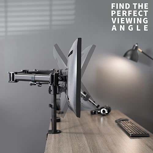 Miniatura 6 de VIVO Soporte de monitor dual  portátil para pantallas de 13 a 27 pulgadas y portátiles de 10 a 156 pulgadas visualización de triple pantalla brazos