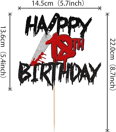 Miniatura 10 de 1 pieza de decoración de pastel de terror con purpurina de terror clásico de Halloween, decoración de pastel de cumpleaños con temática asesina para