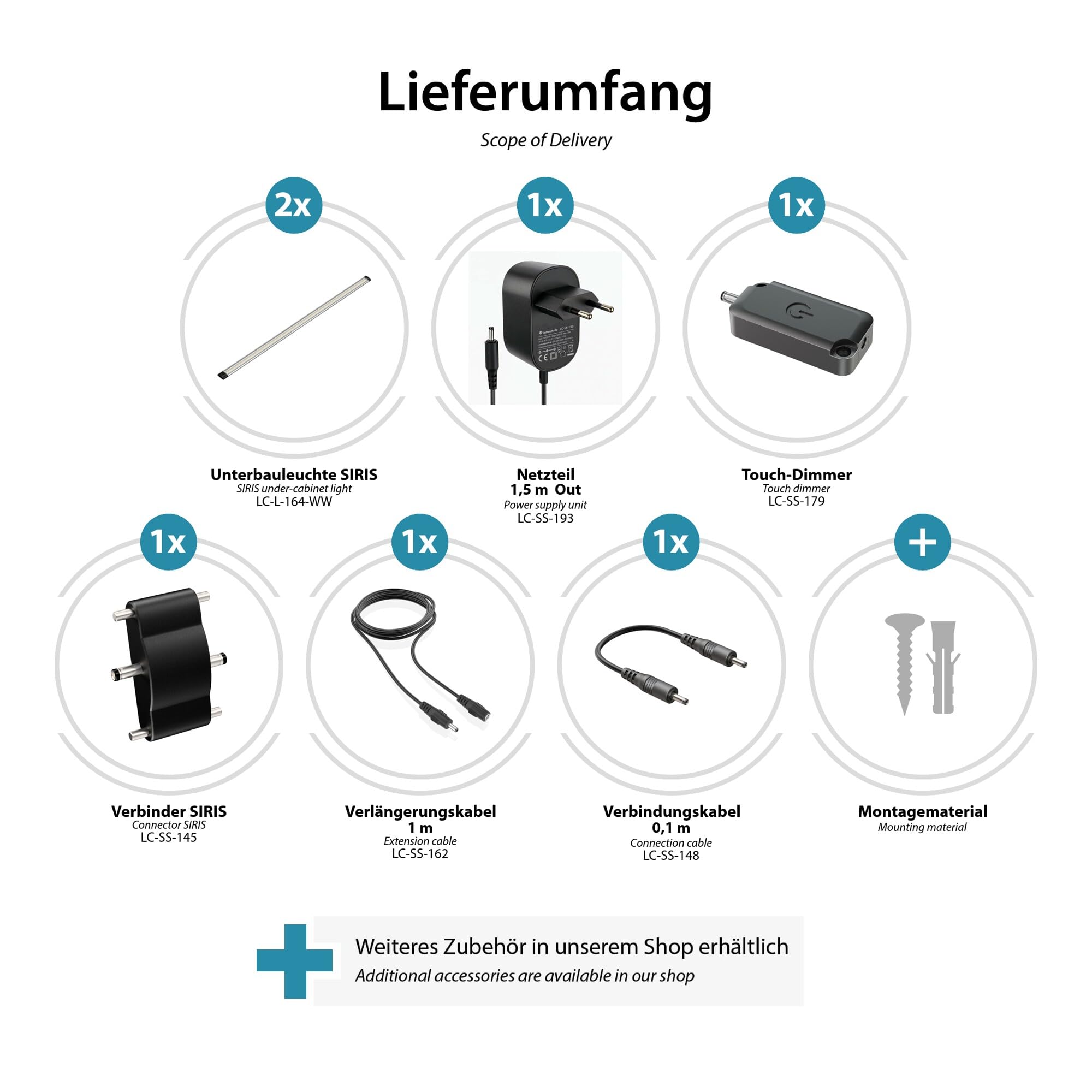 Parlat Apparecchio LED sottopensile Siris, touch dimmer, piatto, ciascuno 90 cm, ciascuno 963lm, bianco caldo, set di 2
