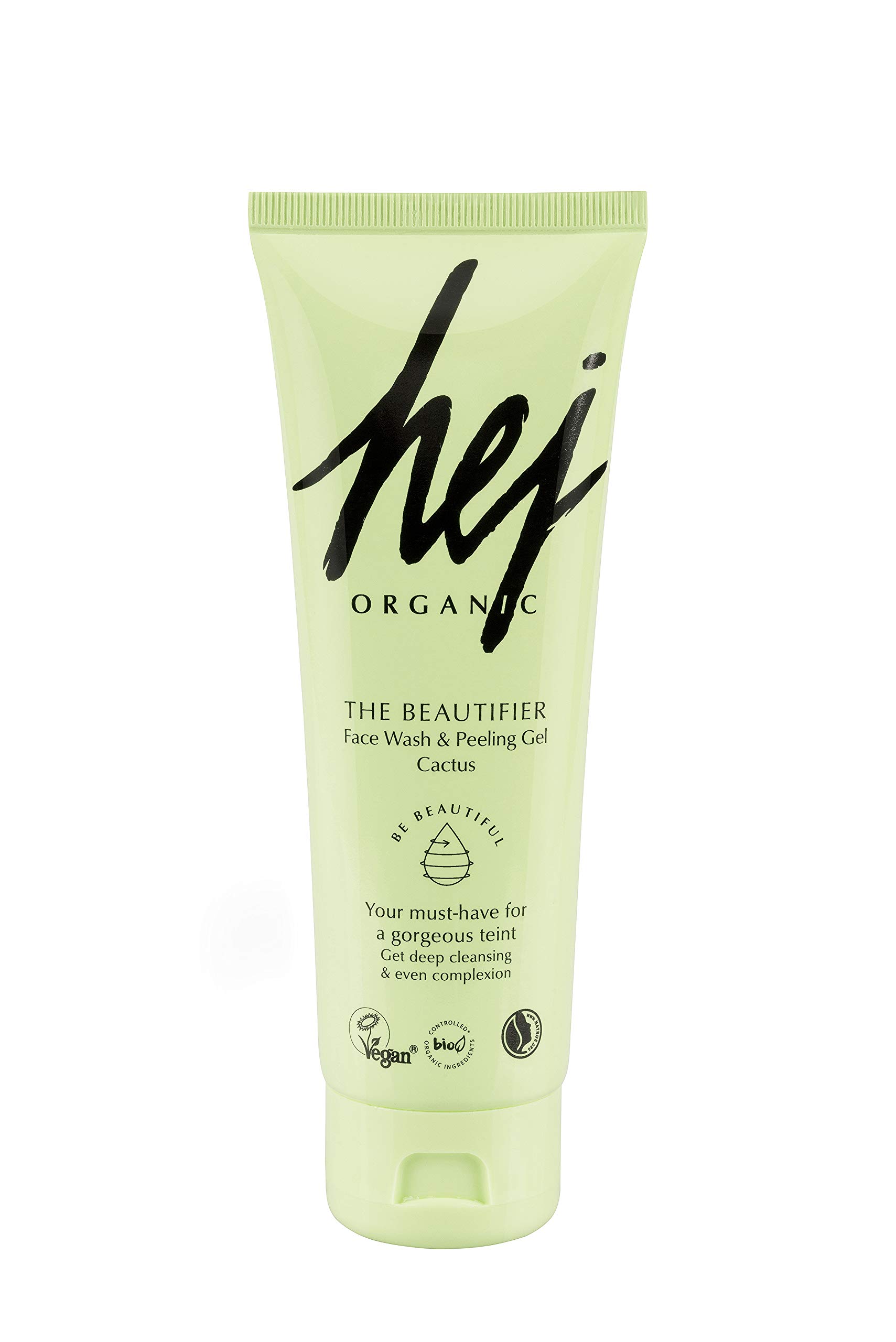 HEJ ORGANICFacial Cleansing - Gentle Exfoliating Natural Cosmetics, The Beautifier Face Wash & Exfoliating Gel, 125 ml