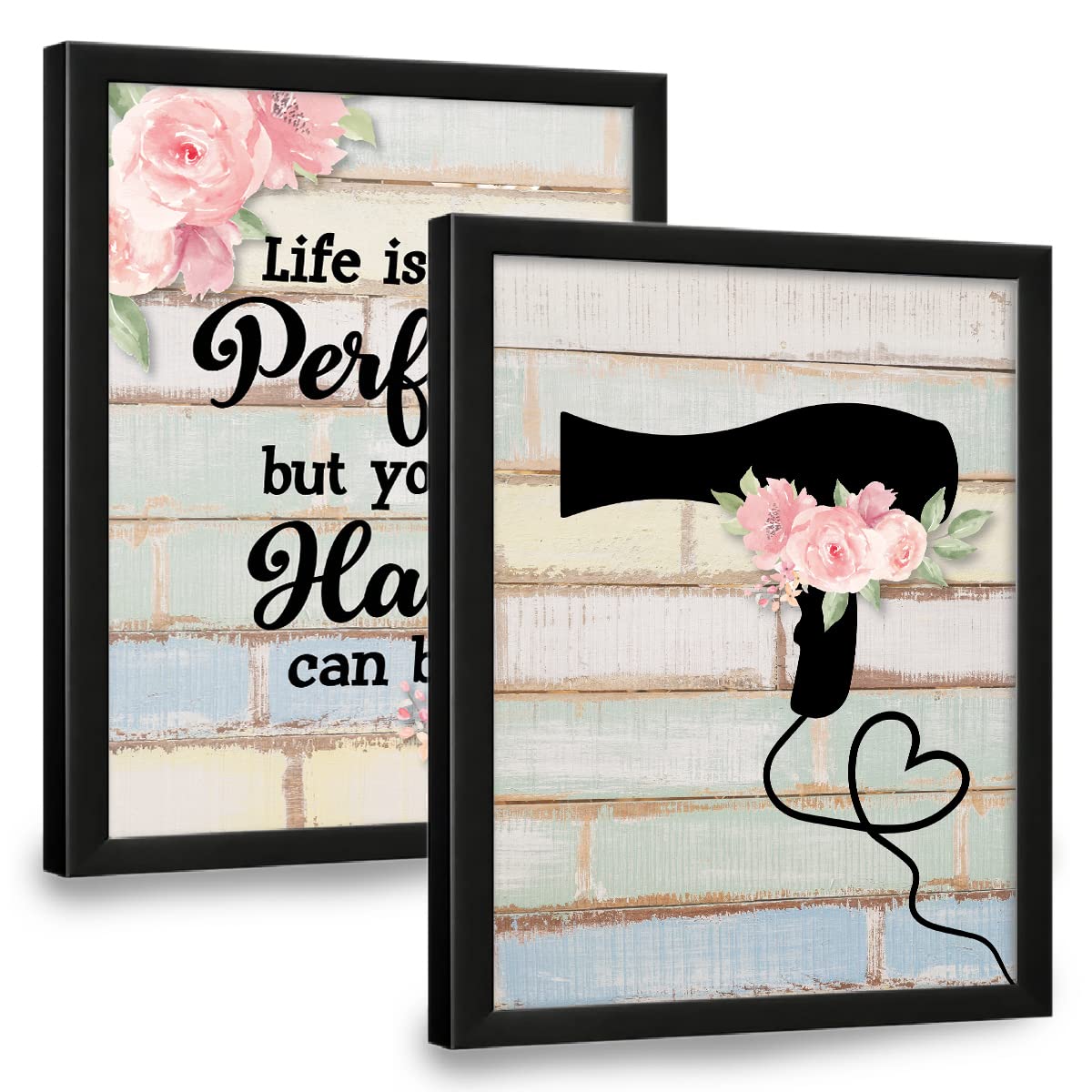 Chaka Chaundh - Saloon wall frames - Saloon wall poster - Beauty Parlour wall decoration framed posters - Hair salon wall decoration posters - (14 X 11 Inches) set of 2