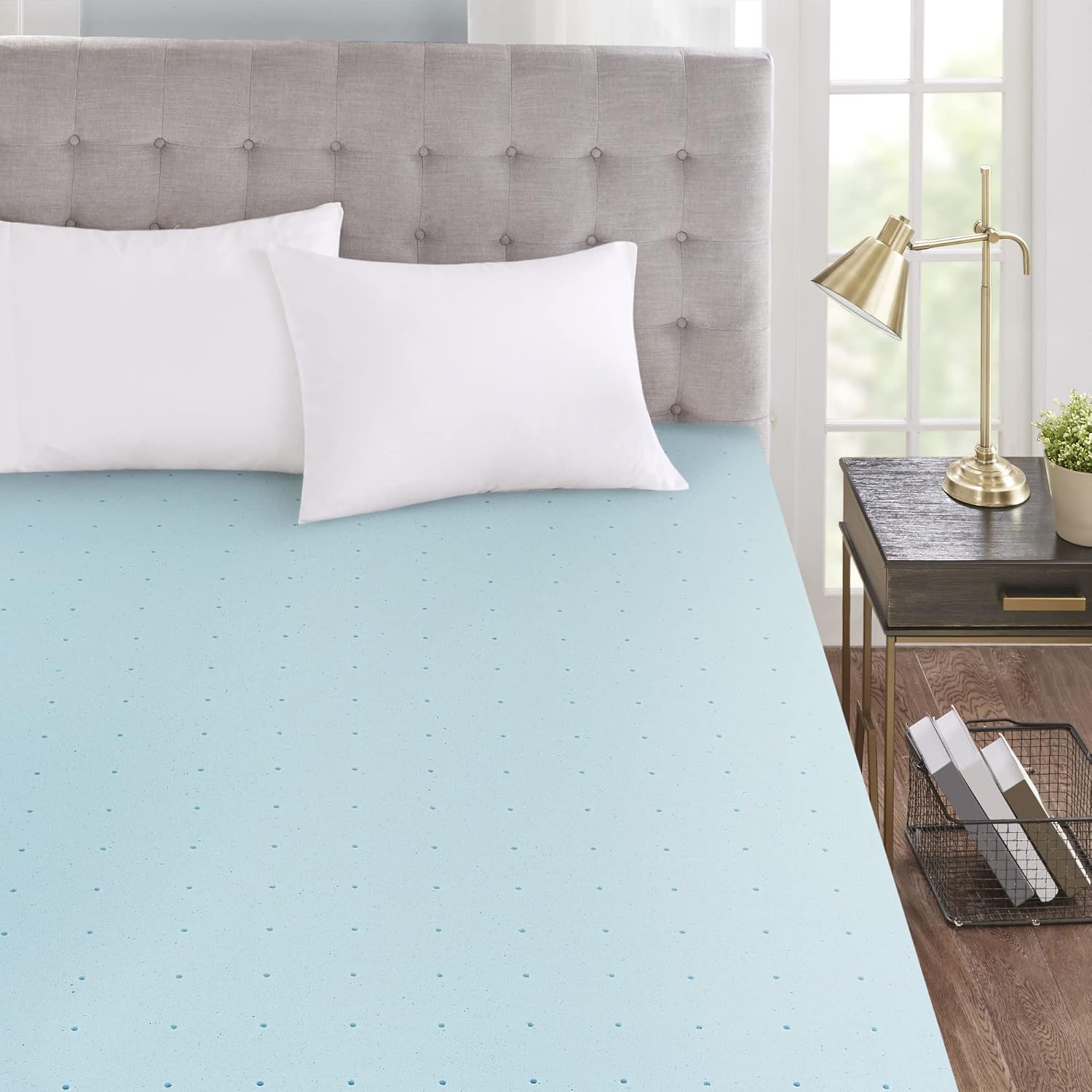 Sleep Philosophy Gel Infused Memory Foam Mattress Topper Luxurious All Season Enhanced Bed Support, Twin XL(3" Thick), Removable Cooling Cover