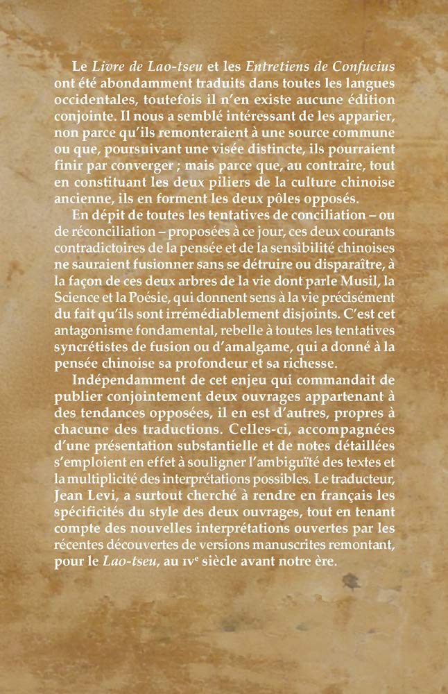 Les deux arbres de la voie: 2 volumes : Le Livre de Lao-tseu ; Les Entretiens de Confucius
