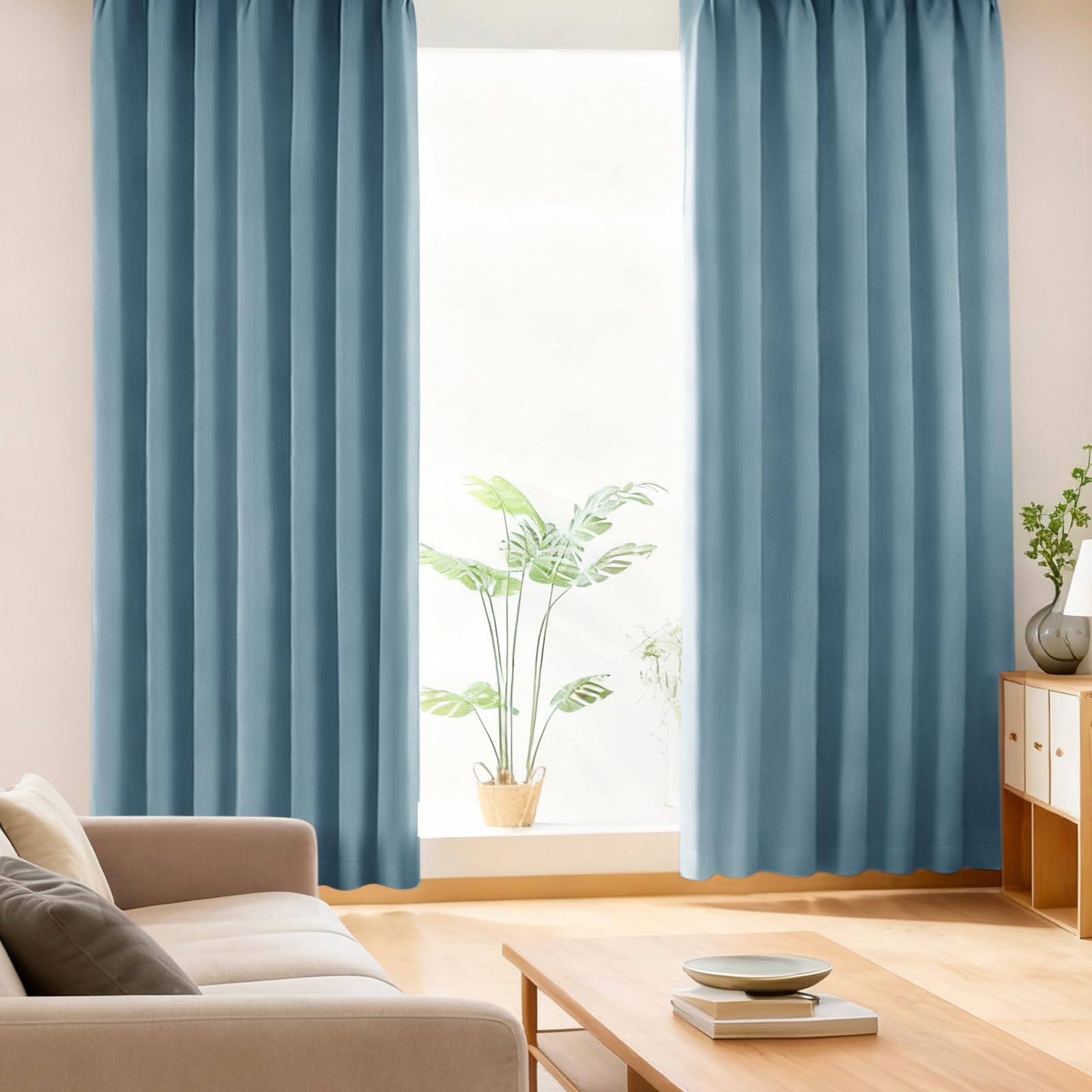 Amazon｜AIFY カーテン 2枚セット 1級 遮光 小窓 ドレープカーテン UV