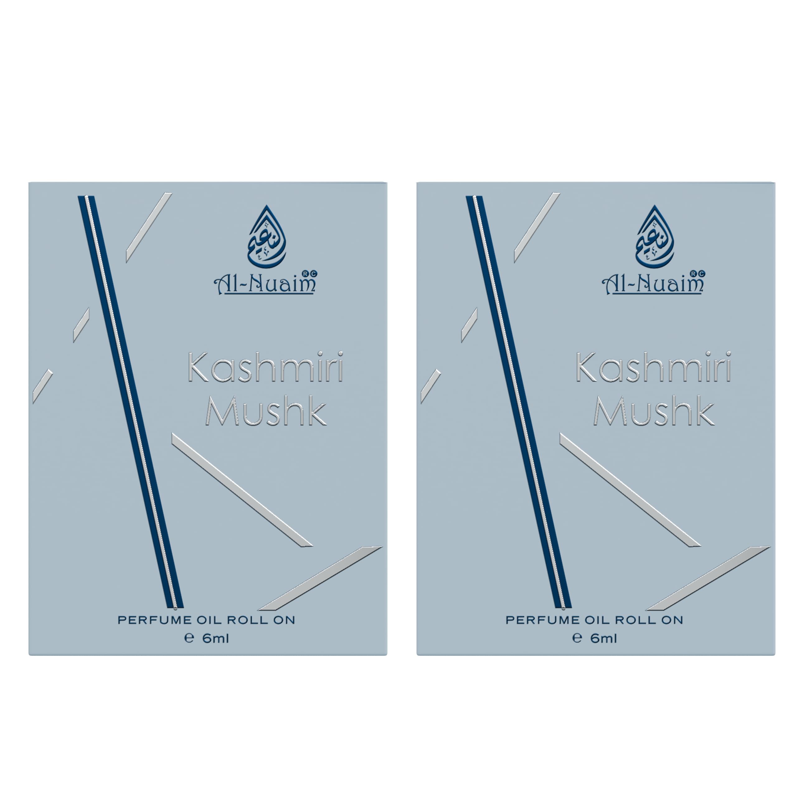 Al-Nuaim Kashmiri Mushk Attar Roll On For Men & Women - Pack Of 2 (6ml Each) |Alcohol Free | Luxury Scent Long Lasting Fragrance