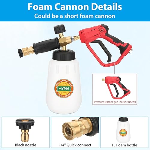 Miniatura 5 de Escoba de agua 2 en 1 para lavadora a presión del tren de rodaje con boquilla reemplazable, lavadora a presión de automóvil de 16 pulgadas con