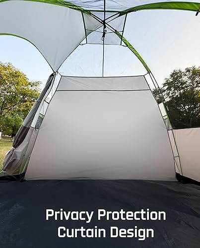 Miniatura 7 de Tienda de campaña de cúpula extendida para 8 personas con 3 habitaciones, impermeable, semi-independiente, para exteriores, con interior espacioso y