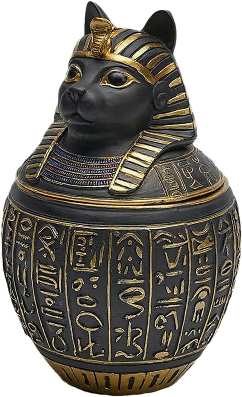 犬の遺灰用骨壺 - 樹脂製 古代エジプトの子犬 形見 - 猫の灰 骨壺 - ペットの親 動物愛好家 悲しむ家族 ホーム アパート リ
