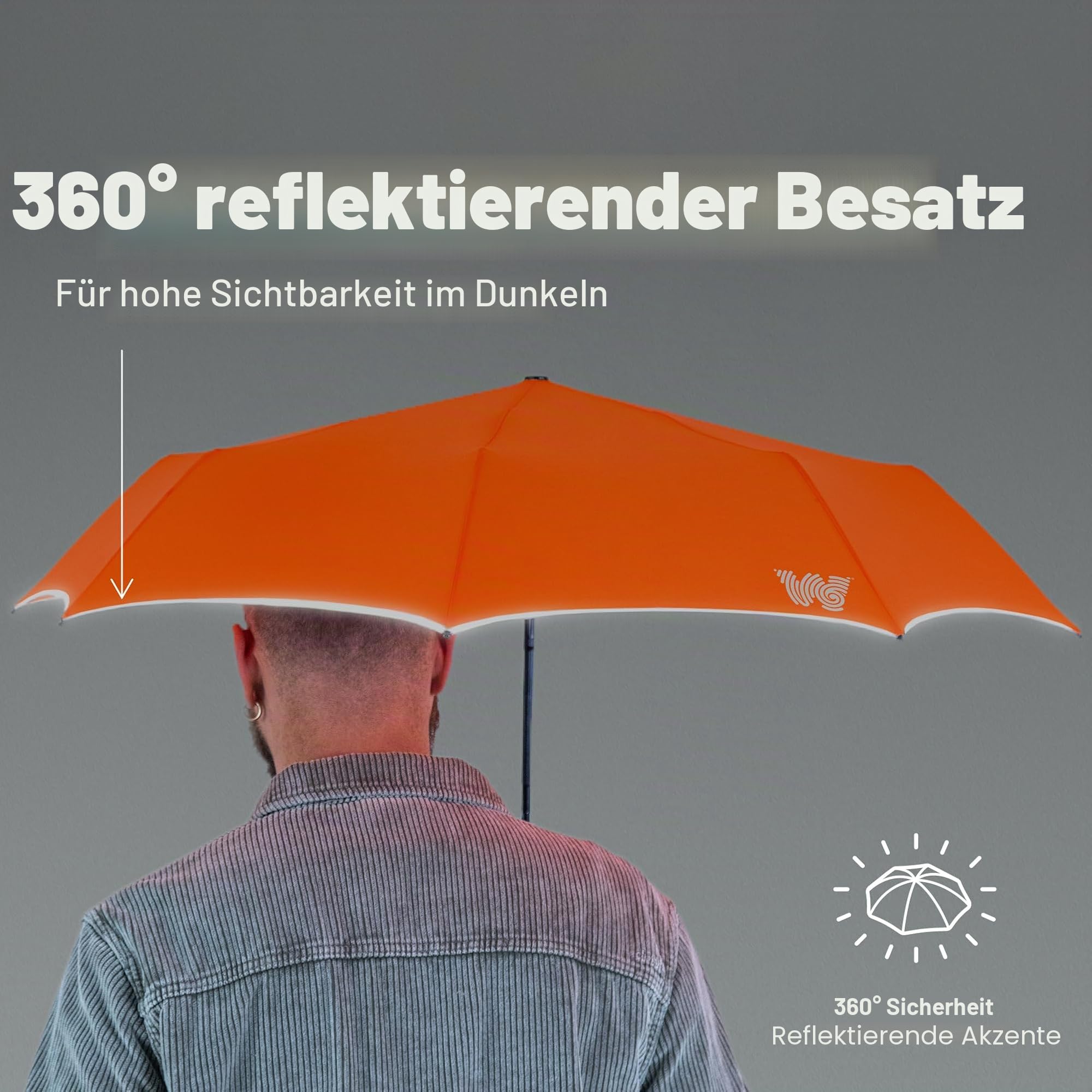 Weatherman Reise-Regenschirm – Winddichter Kompakter Mini-Schirm für Rucksack – Stark und Widersteht bis zu 25 km/h Wind und Starkem Regen (Marineblau)