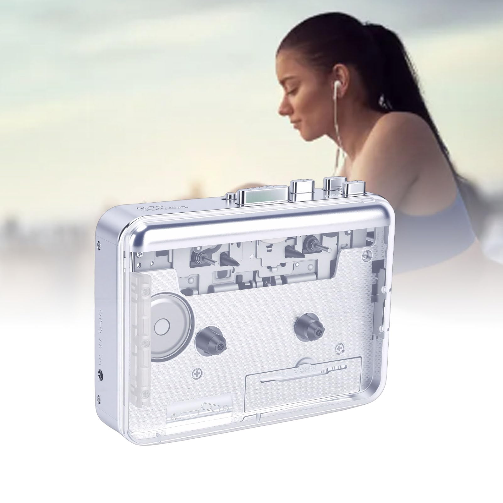Generic Lettore di Cassette Convertitore USB da Cassetta a MP3 Portatile con Doppi Altoparlanti per Amanti della Musica, Funzionamento Semplice per Godersi L' Stereo