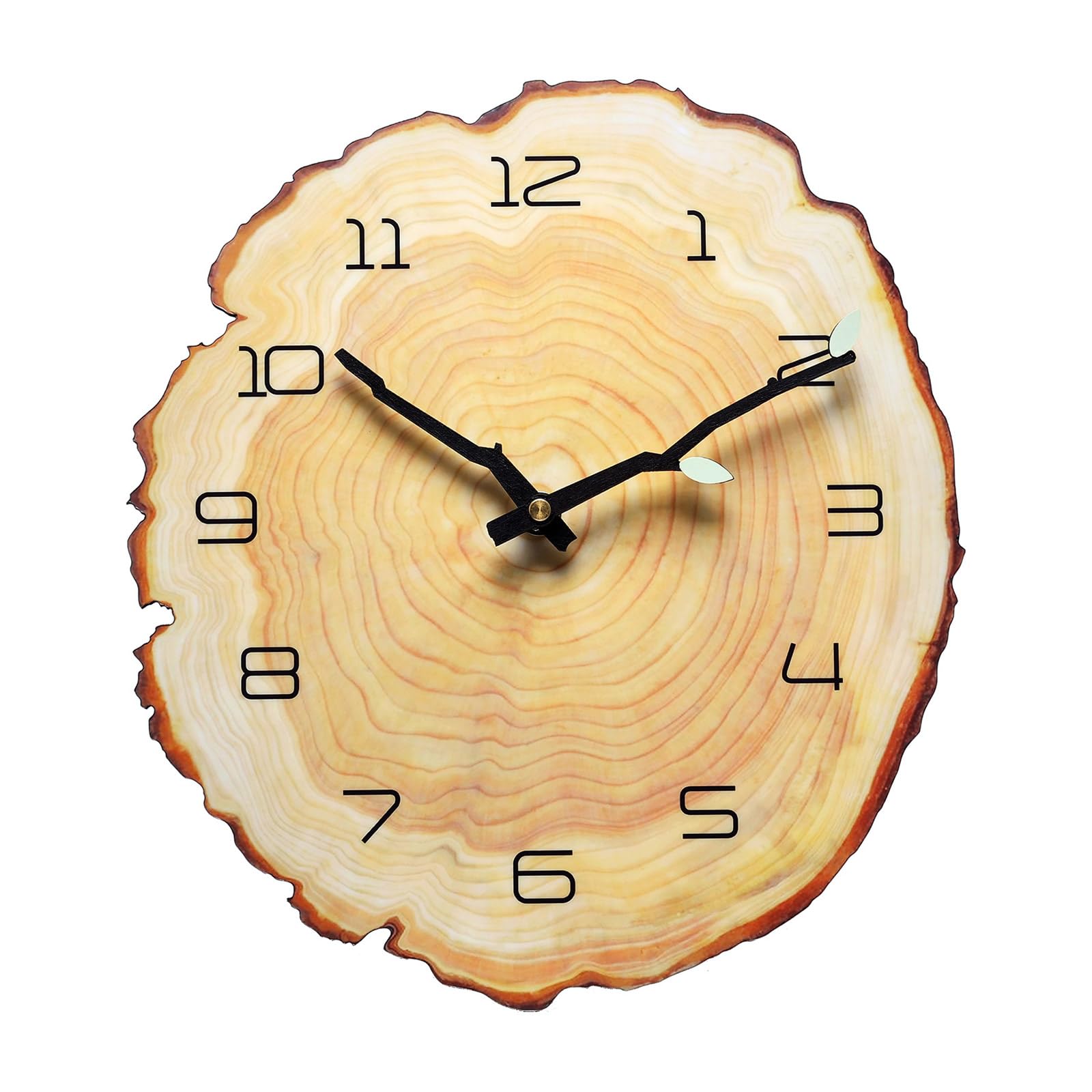 Shurhome Rustics Clock for Kitchen Decorative Clock Wood Wall Clocks Battery Operated Analog Rings Wall None Ticking Battery Operated