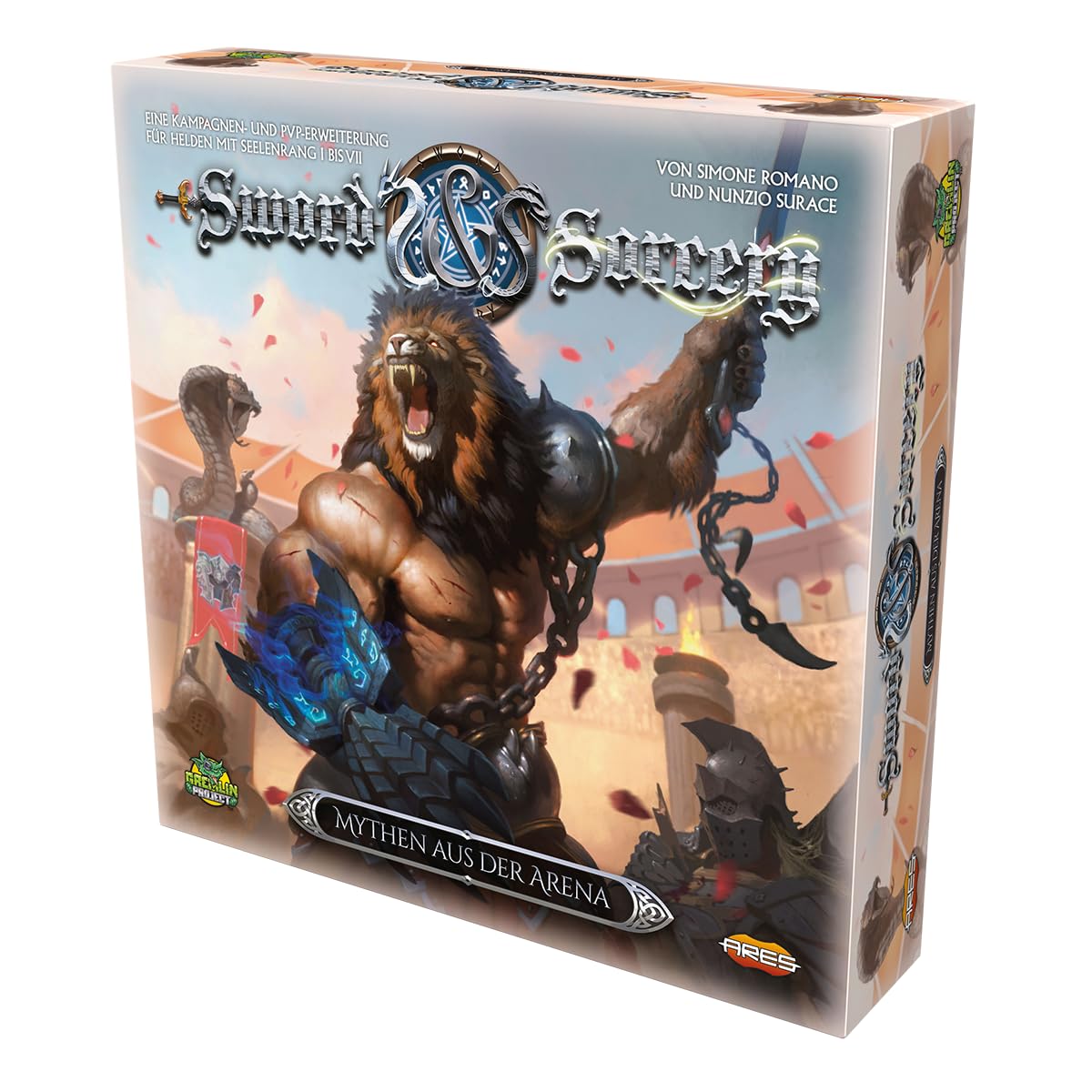 Ares Games, Sword & Sorcery – Mity z areny, rozszerzenie kampanii, gra ekspercka, Dungeon Crawler, 1-5 graczy, od 13 lat, 30-150 minut, niemiecki