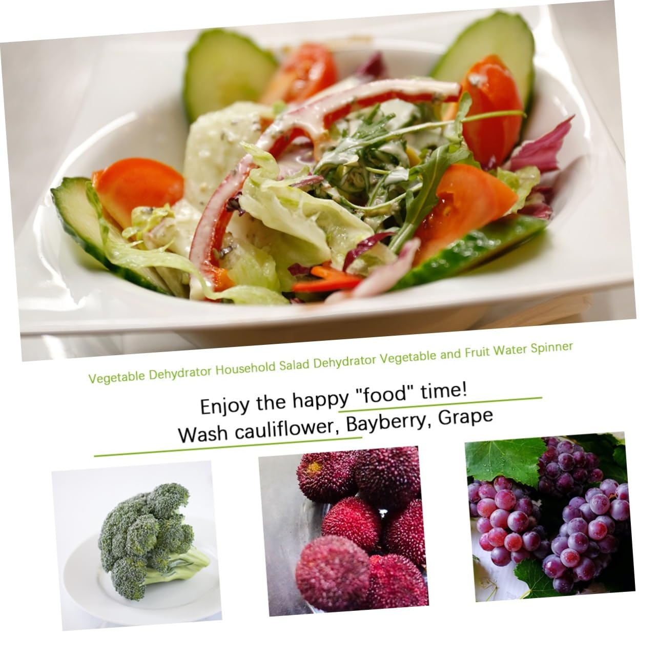 MAGICLULU Asciuga Insalata Manuale in Plastica Verde per Verdure e Frutti, Disidratatore per Uso Domestico e Preparazione Insalate Fresche