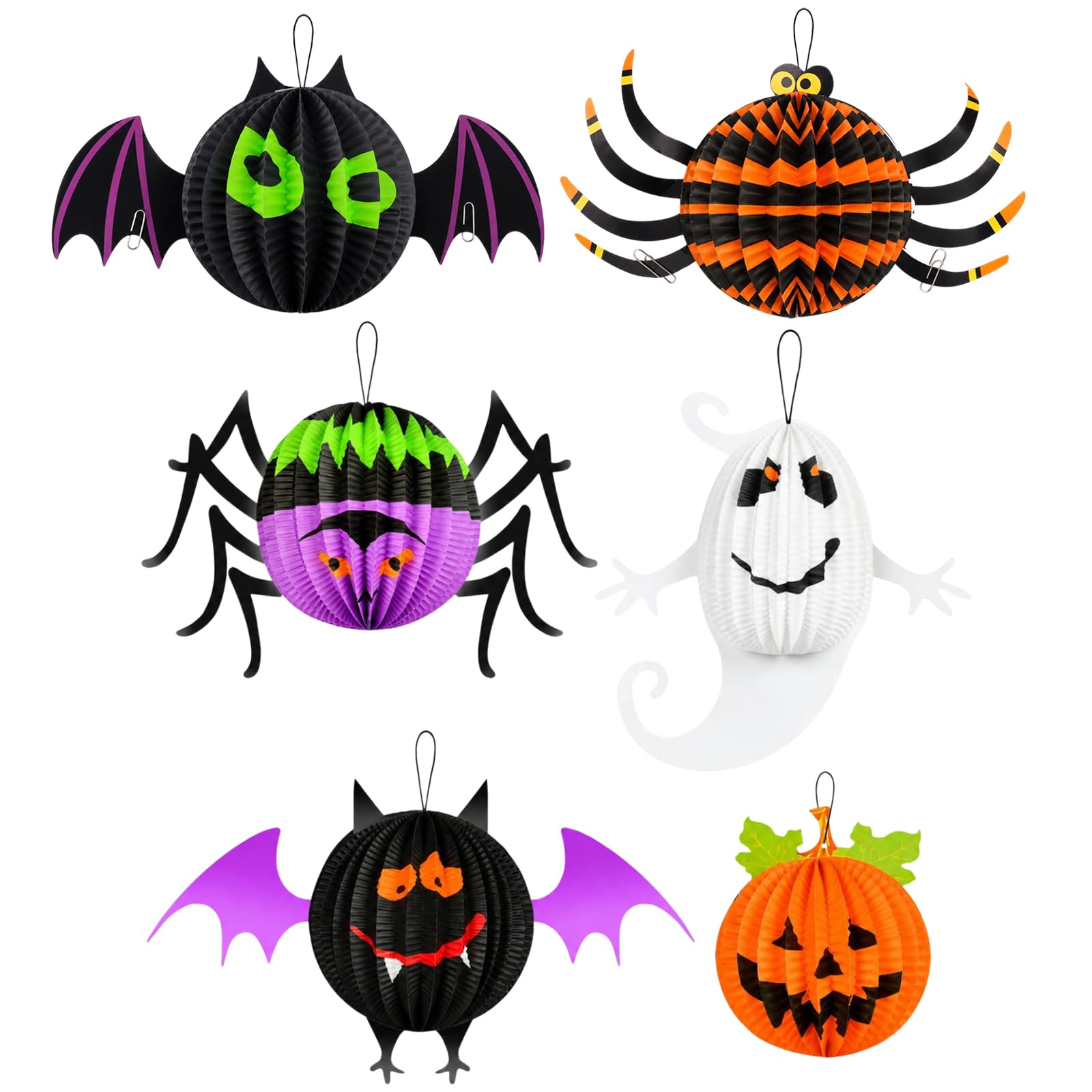 APACALI 6 farolillos de papel para decoración de Halloween