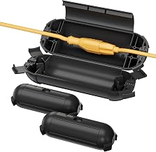 [3 Pack] Outdoor Extension Cord Cover Waterproof, BN-LINK Outdoor Plug Protector, Electrical Connection Box for Holiday String Lights & Tools, Black