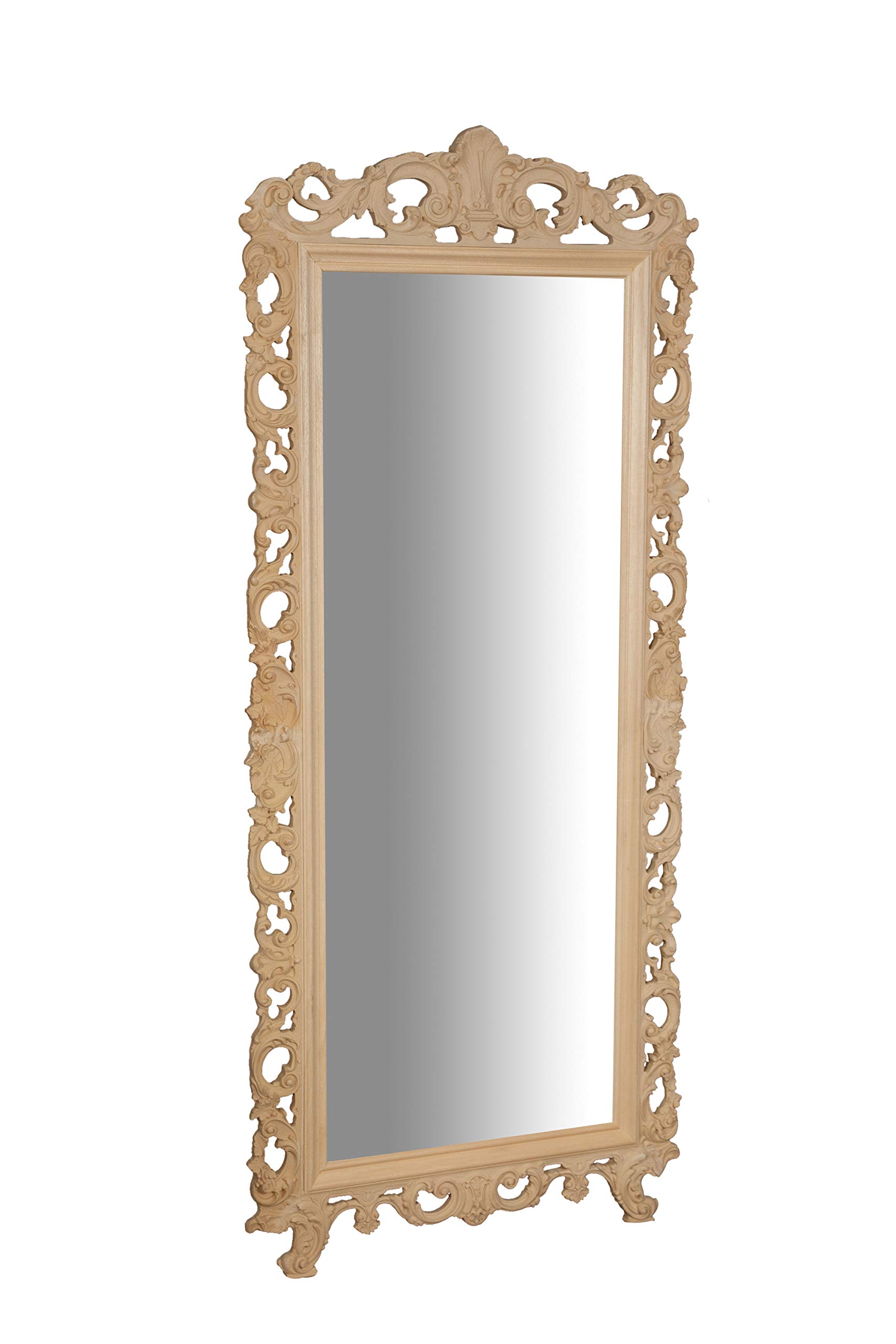 Biscottini Espejos Grandes de Pared Vintage 191x6x82 cm - Espejo Cuerpo Entero pie - Espejo Grande Pared Hecho a Mano recibidor