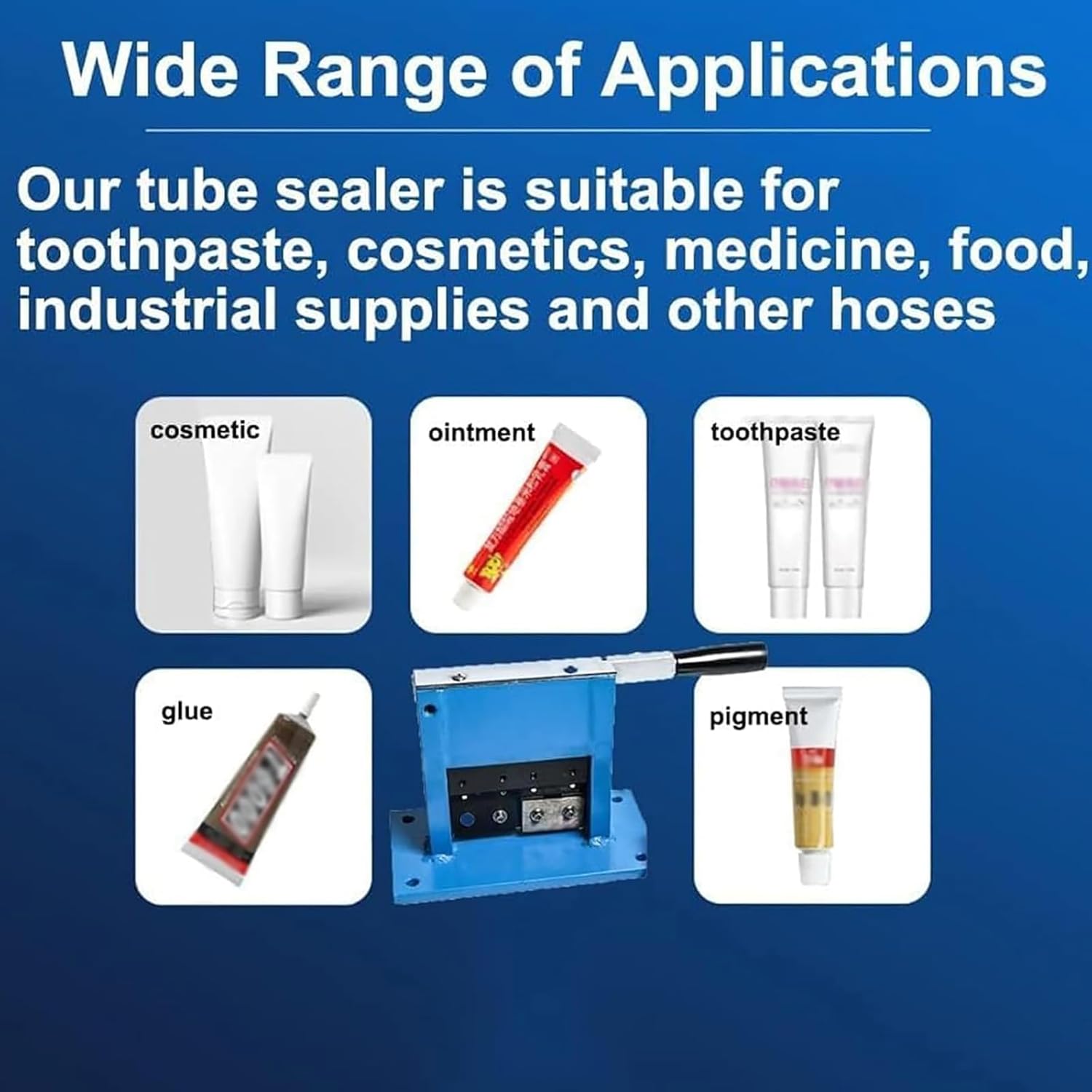 Manual Aluminum Tube Sealer, Toothpaste Aluminum-Plastic Pipe Composite Pipe Sealing Machine with Date Letter Coder, Width Max 52mm for Aluminum Tube Toothpaste Cosmetic Cream Packing