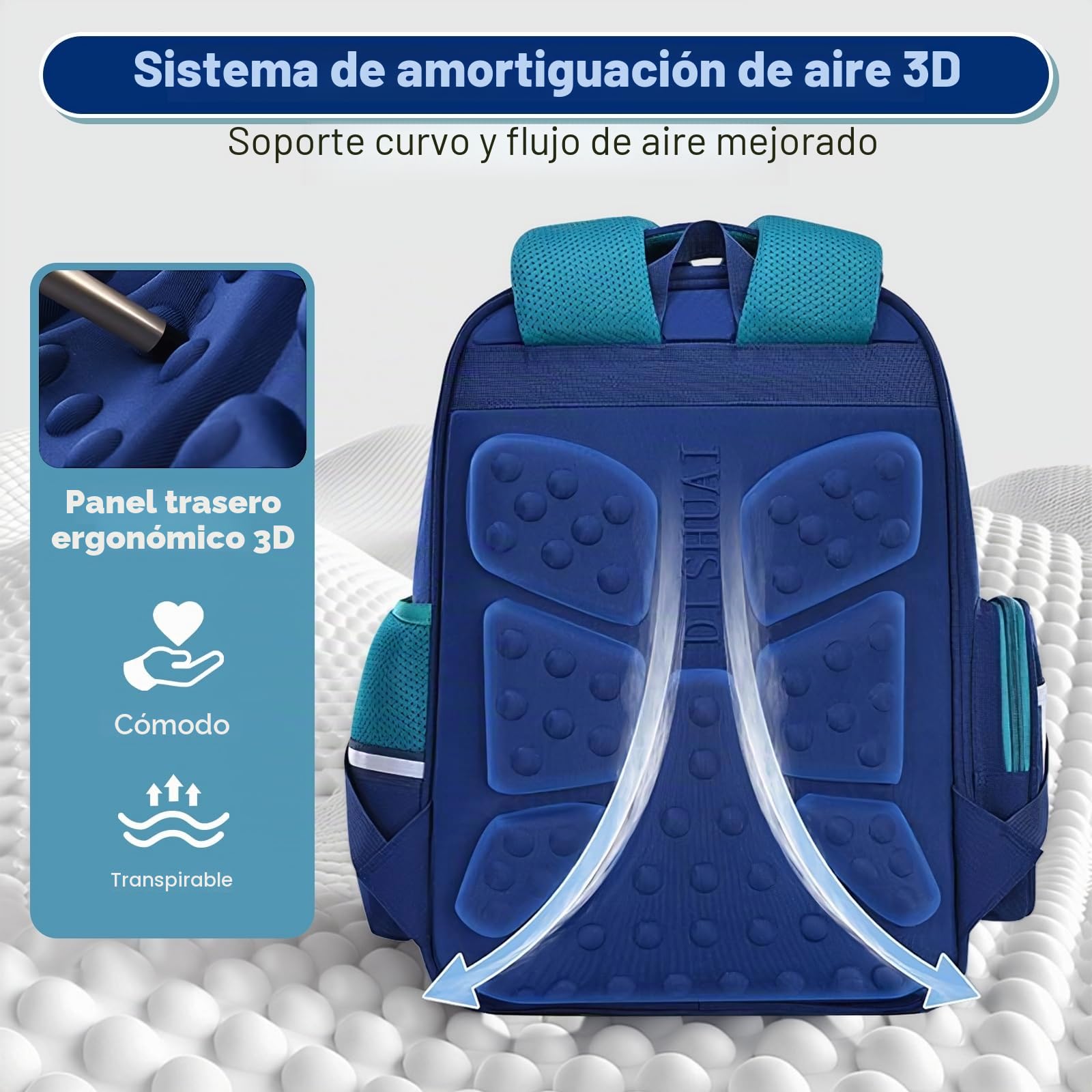 Amythe Mochila Escolar Niño Primaria, 25L Ligera Verde