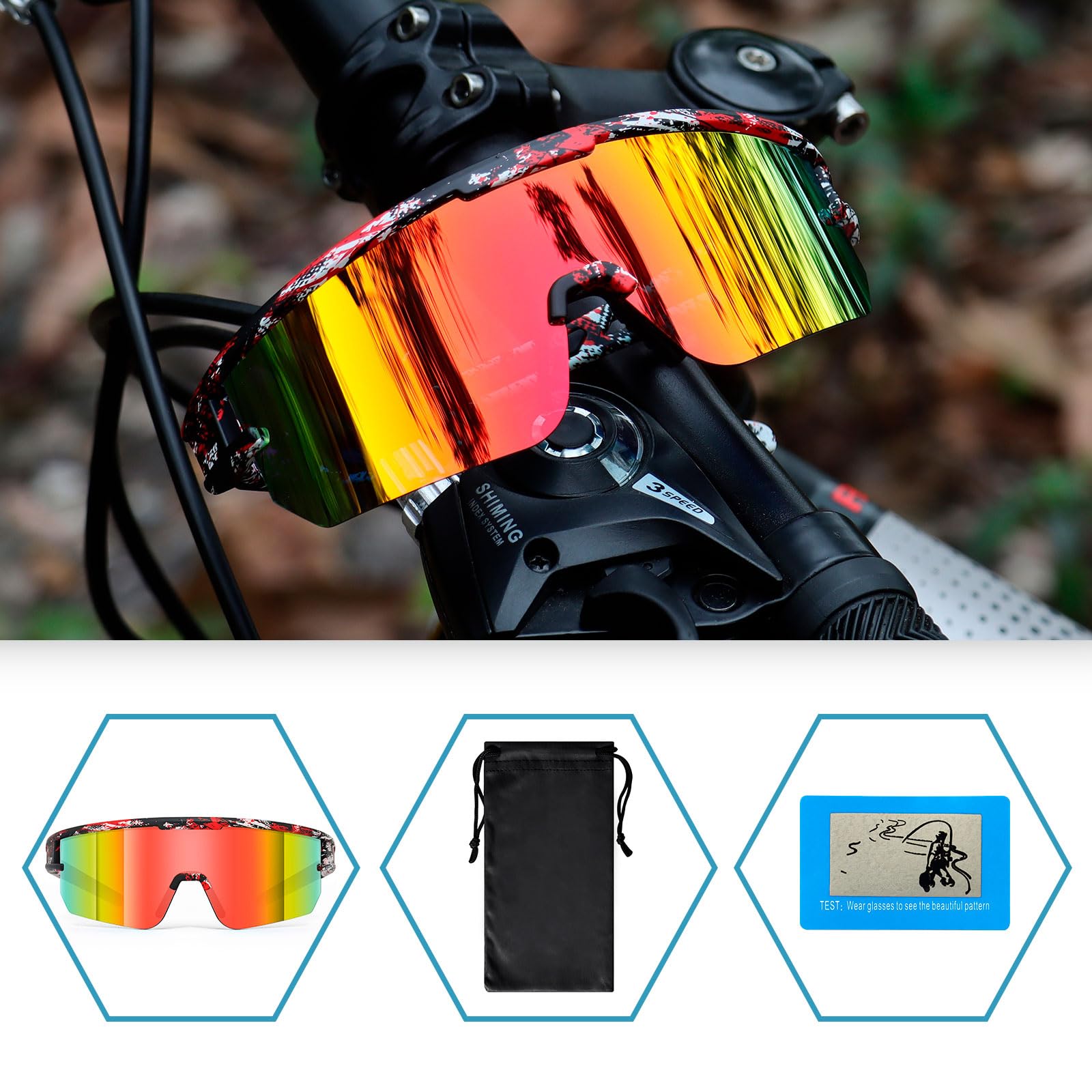 Occhiali da sole polarizzati da ciclismo per uomini e donne occhiali da baseball UV400 per MTB equitazione bicicletta corsa guida bici