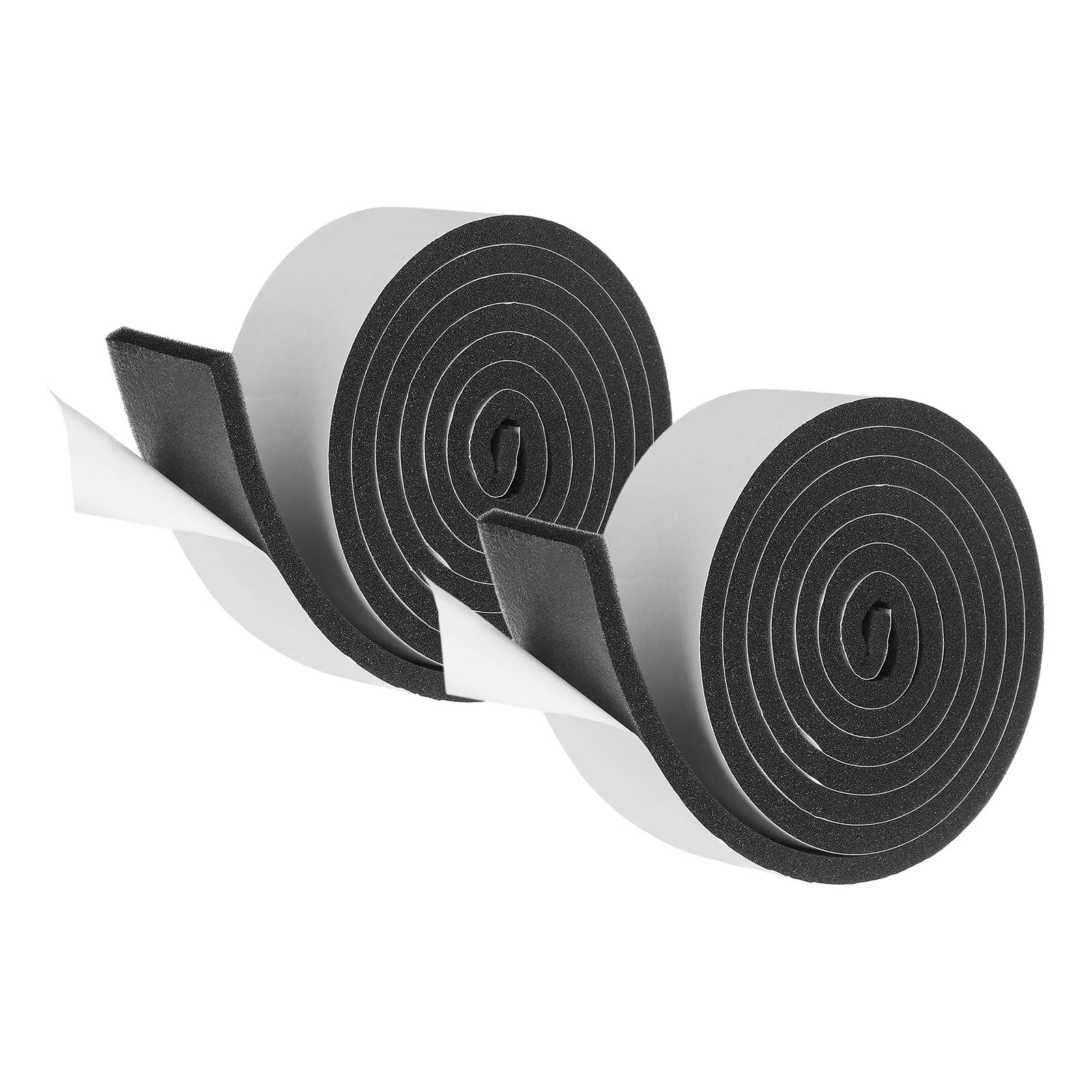 sourcing map Weather Stripping Door Seal, 2 Rolls 50mm x 8mm Adhesive Foam Tape Seal Soundproof Insulation Strips for Door Frame Window Gaps (13 Feet Total, 6.5 Feet/Roll)