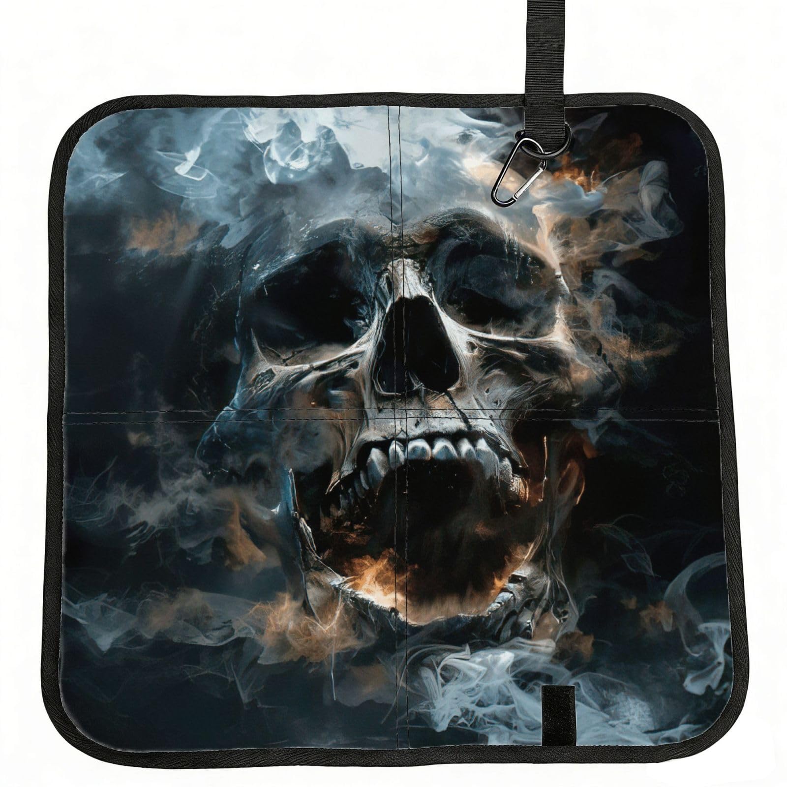 UVBDF Horror Ghost Skull Print Outdoor Sitting Cushion Folding Seat Pad Compact Portable Picnic Bench Cushion Mat