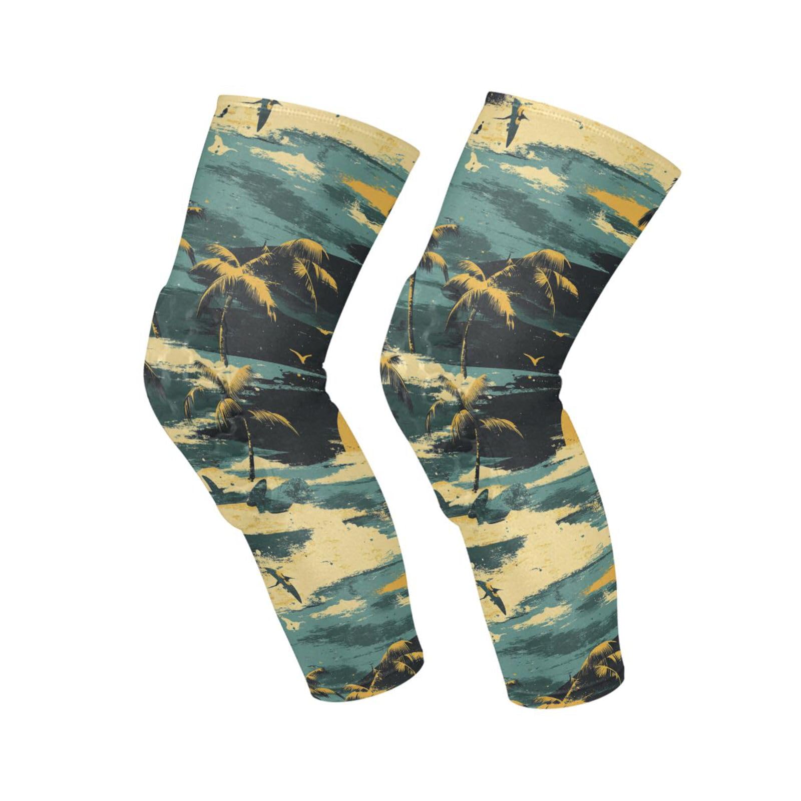 JUNZAN Tropical Vintage Basketball Knee Pads for Youth Kids Wrestling Knee Pads with Sleeves Sport Kneepads for Volleyball Football