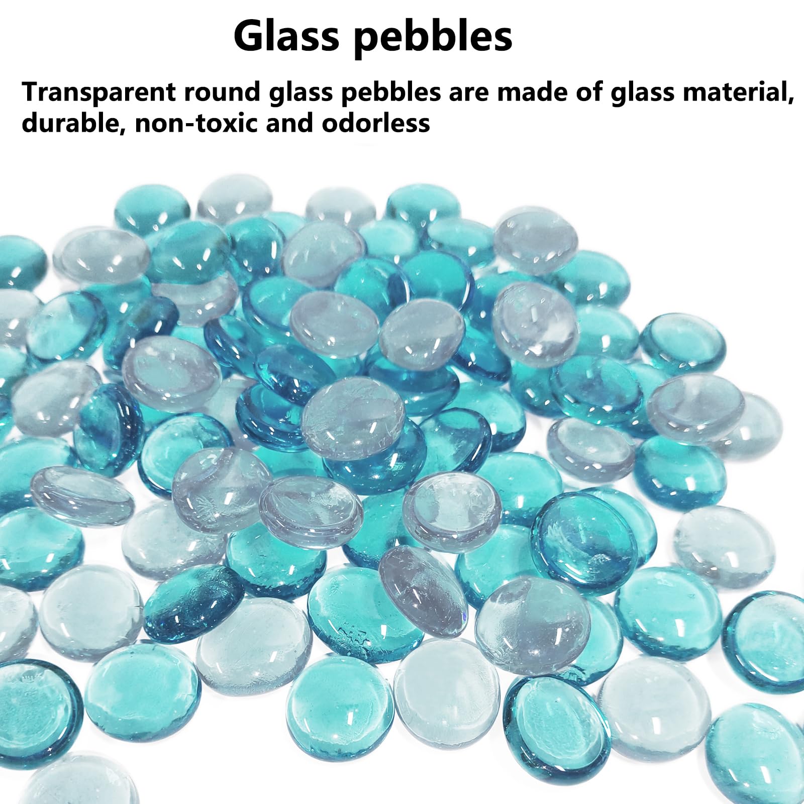Glass Pebbles, 1.35KG Mixed Color Flat Marble Stones Beads - Image 3