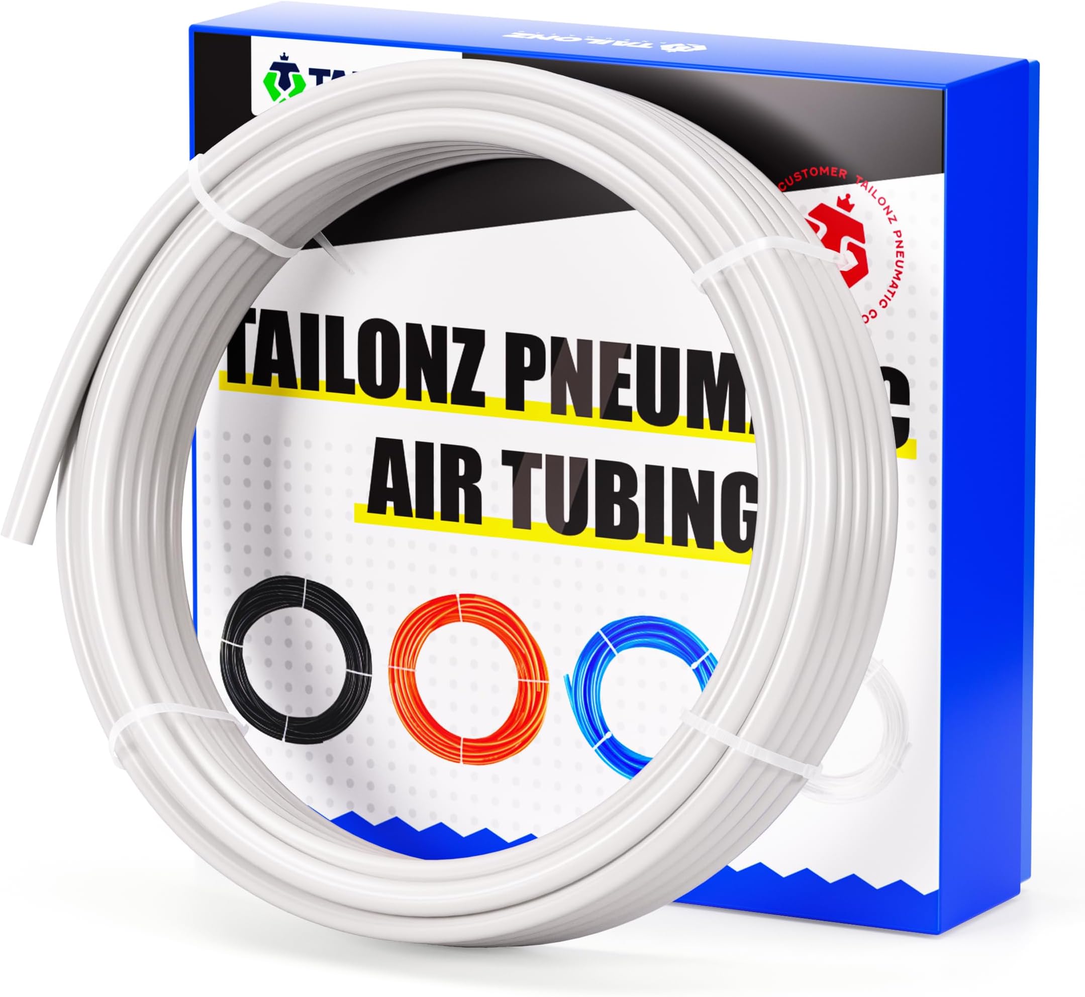 TAILONZ PNEUMATIC Air Line 1/4 inch od Clear Pneumatic Nylon Tube 32.8ft Air Brake Tubing Nylon Hose