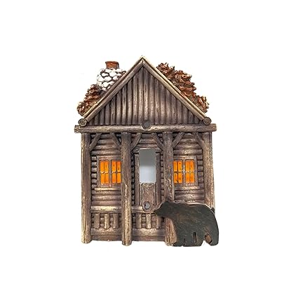 BestGiftEver Cozy Cabin with Bear Single Toggle Switch Cover Wall Plate for Cabin Lodge Style Home Decor | Ideal for Nature and Wildlife Lover