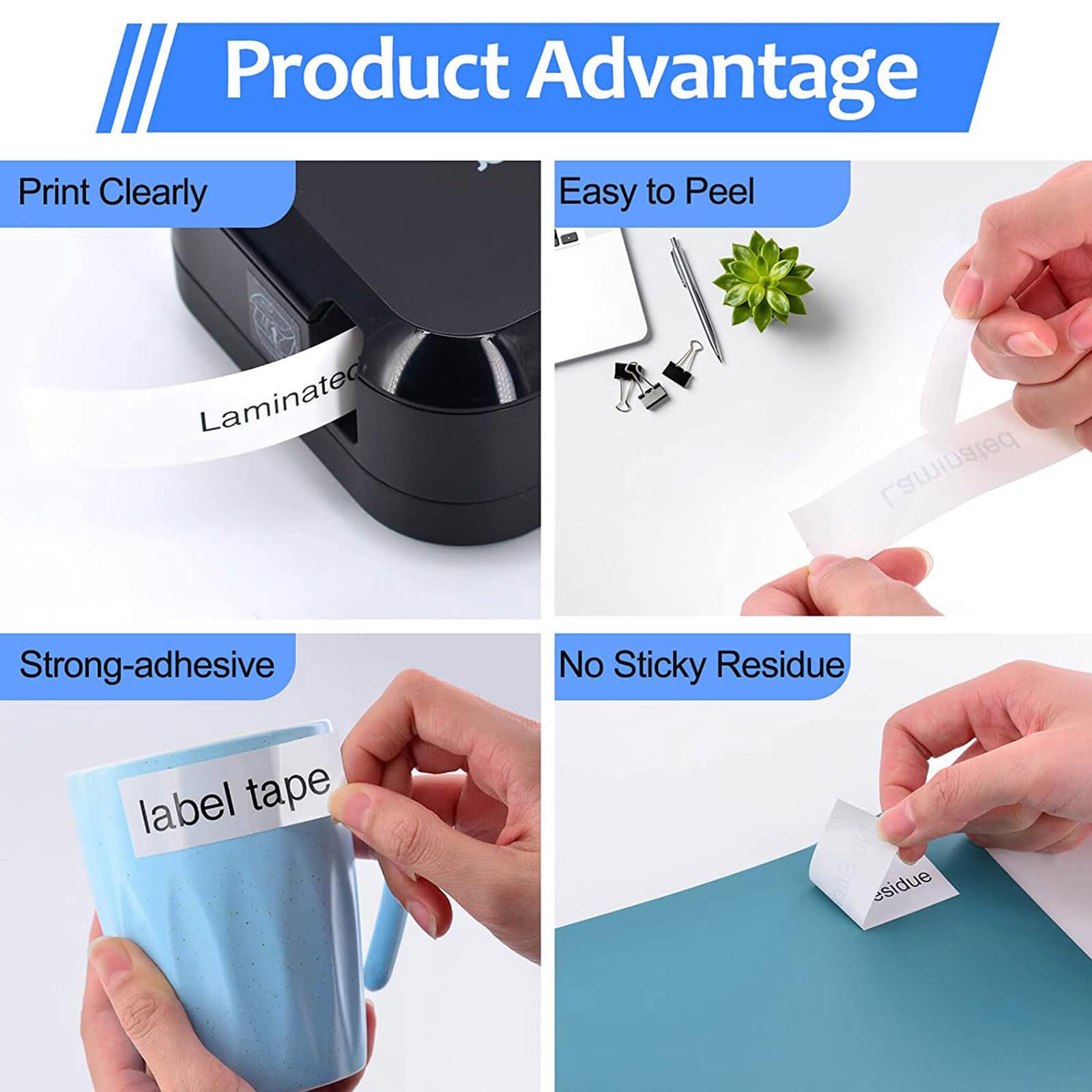 USUPERINK Confezione da 10 nastri laminati bianchi da 24 mm 0,94 compatibili con Brother P-Touch Label Maker TZe-251 24 mm Label TZe251 2,5 cm TZe TZ nastri TZ-251 TZ251 per PT-D600 D610BT P700 P750W