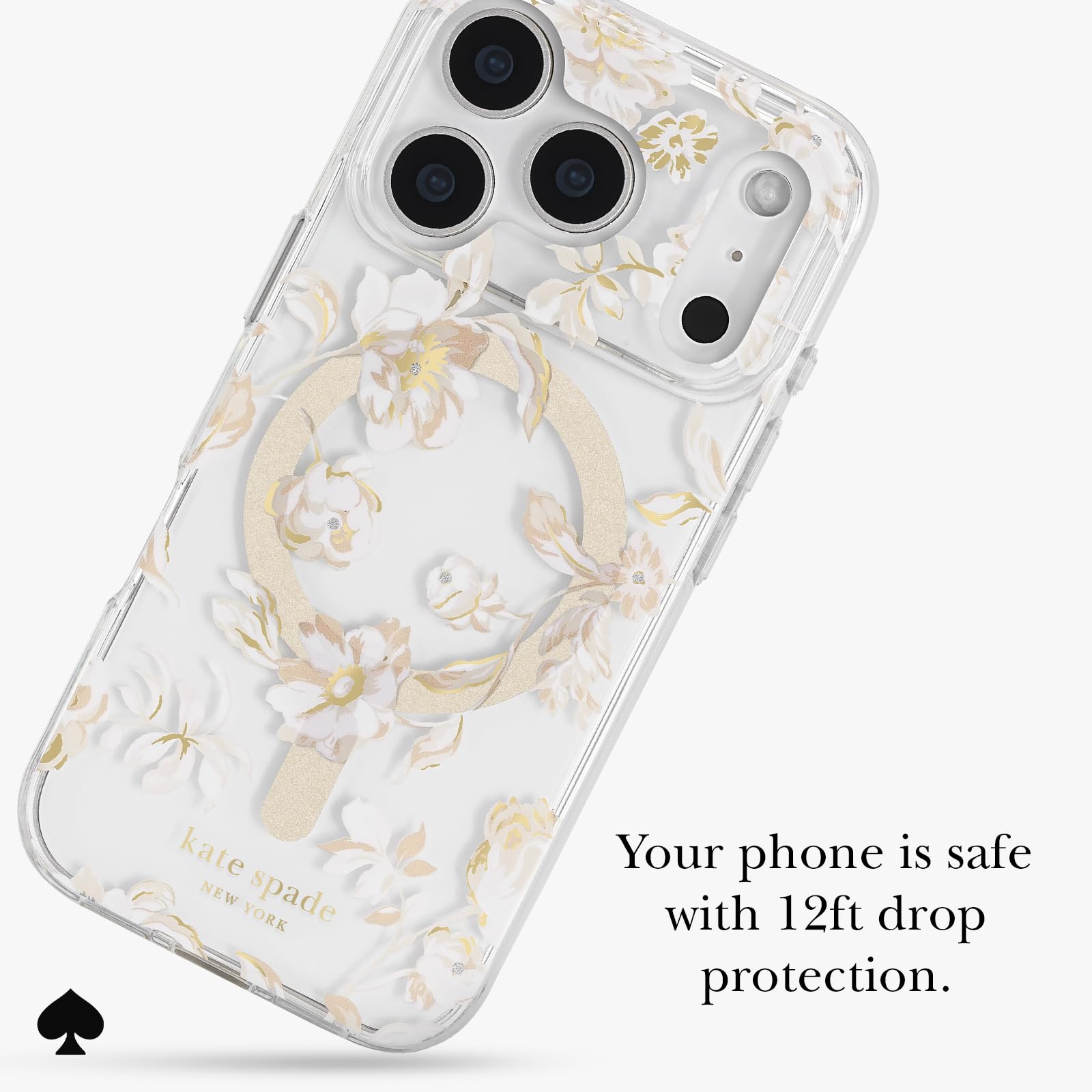 Kate Spade New York Etui na iPhone'a 17 Pro - kompatybilne z MagSafe - designerskie etui na telefon - jesienna toaletka
