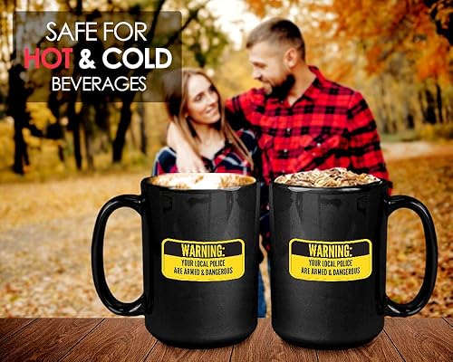 Miniatura 4 de Bubble Hugs Taza de café política con texto en inglés "Your Police Are Armed", Police Cops Democrático, Policía Democrática, Capitalismo