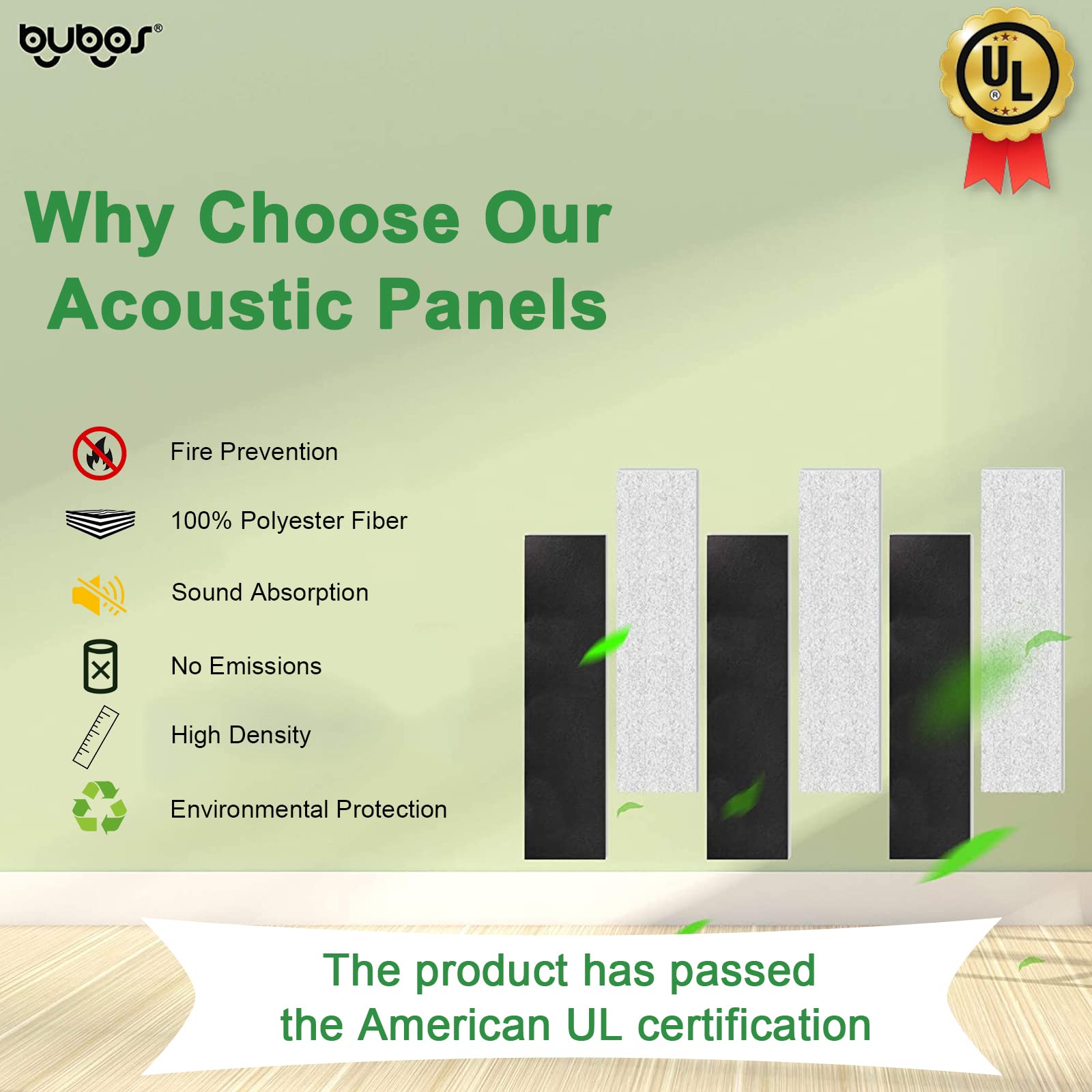 BUBOS Art Acoustic Panels,48“x12”inch Premium Acoustical wall panel