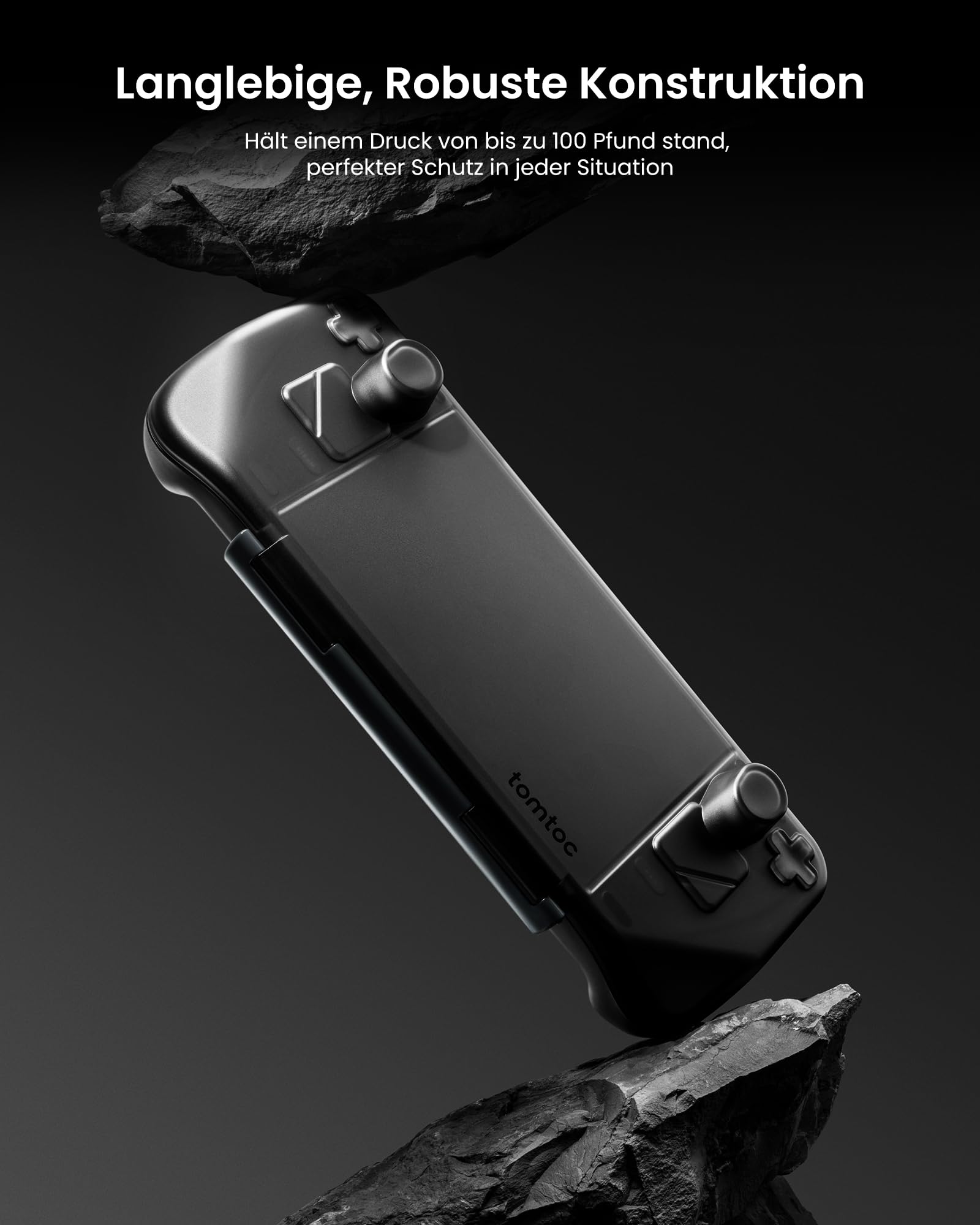 tomtoc Slim Armor Hülle für Steam Deck/Steam Deck OLED, Dünn Robust Aufbewahrung Schutzhülle Protective Case Cover mit militärischem Schutz und Ladeanschluss