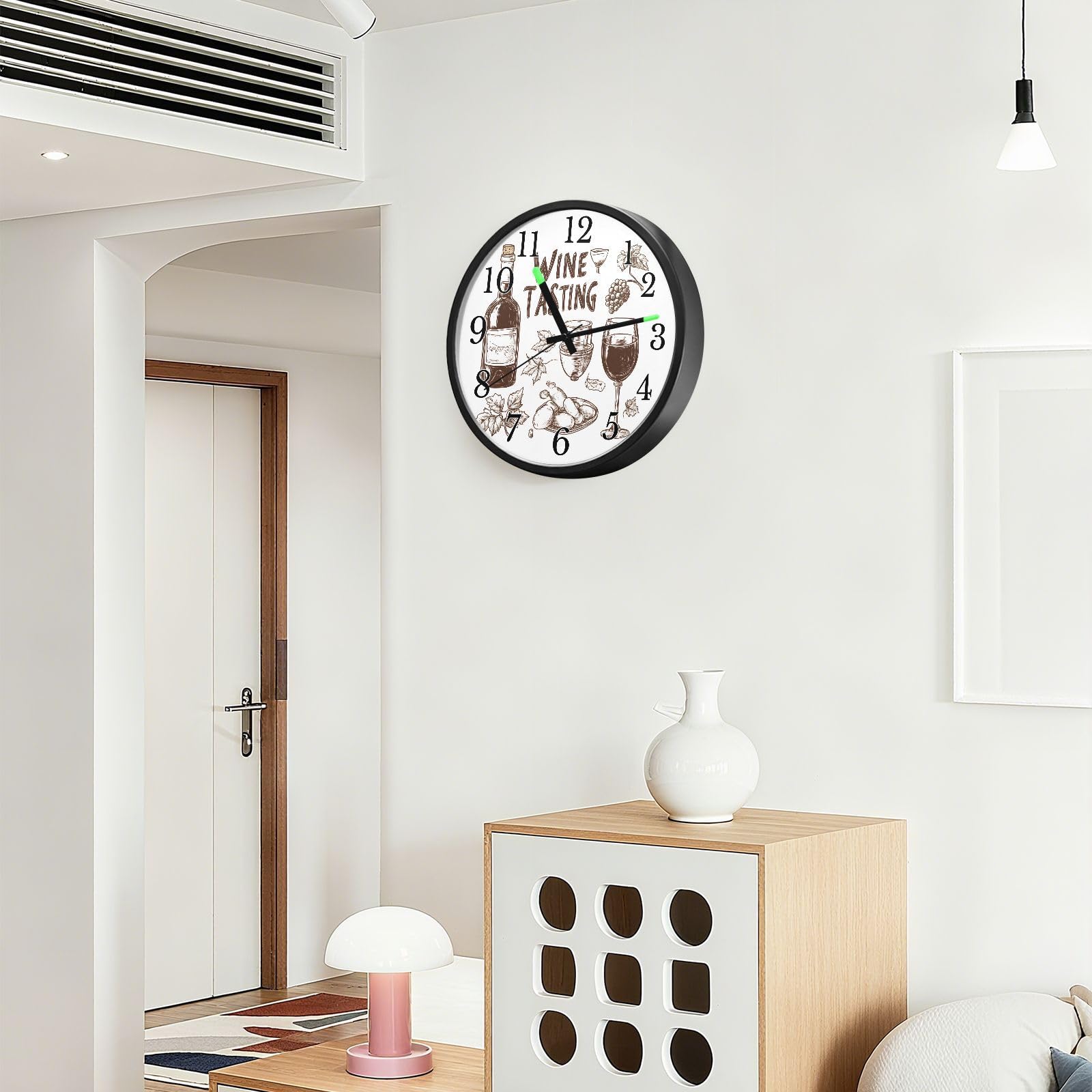 Mnsruu Reloj de pared luminoso para dormitorio, funciona con pilas, silencioso, brilla en la oscuridad, para sala de estar, cocina, 12 pulgadas