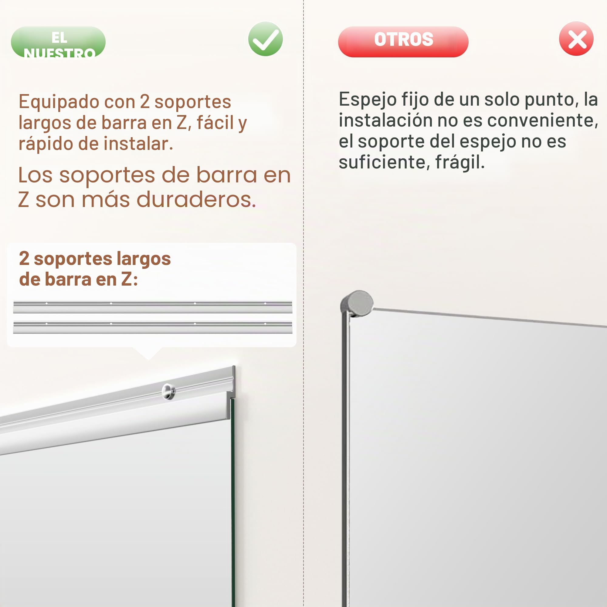 Hasipu Espejo de Cuerpo Completo para Gimnasio en Casa 240x100cm, Pack de 2 Espejos Desmontables de Yoga, Entrenamiento Fitness Espejo, Montaje en Pared