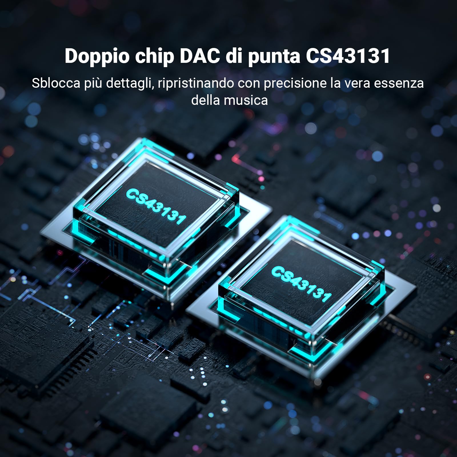Fosi Audio DS2 DAC Amplificatore Cuffie USB C Hi-Res 32bit/384kHz DSD256 Uscite Doppie 4,4 + 3,5 MM Portatile 16-300Ω Doppio Chip CS43131
