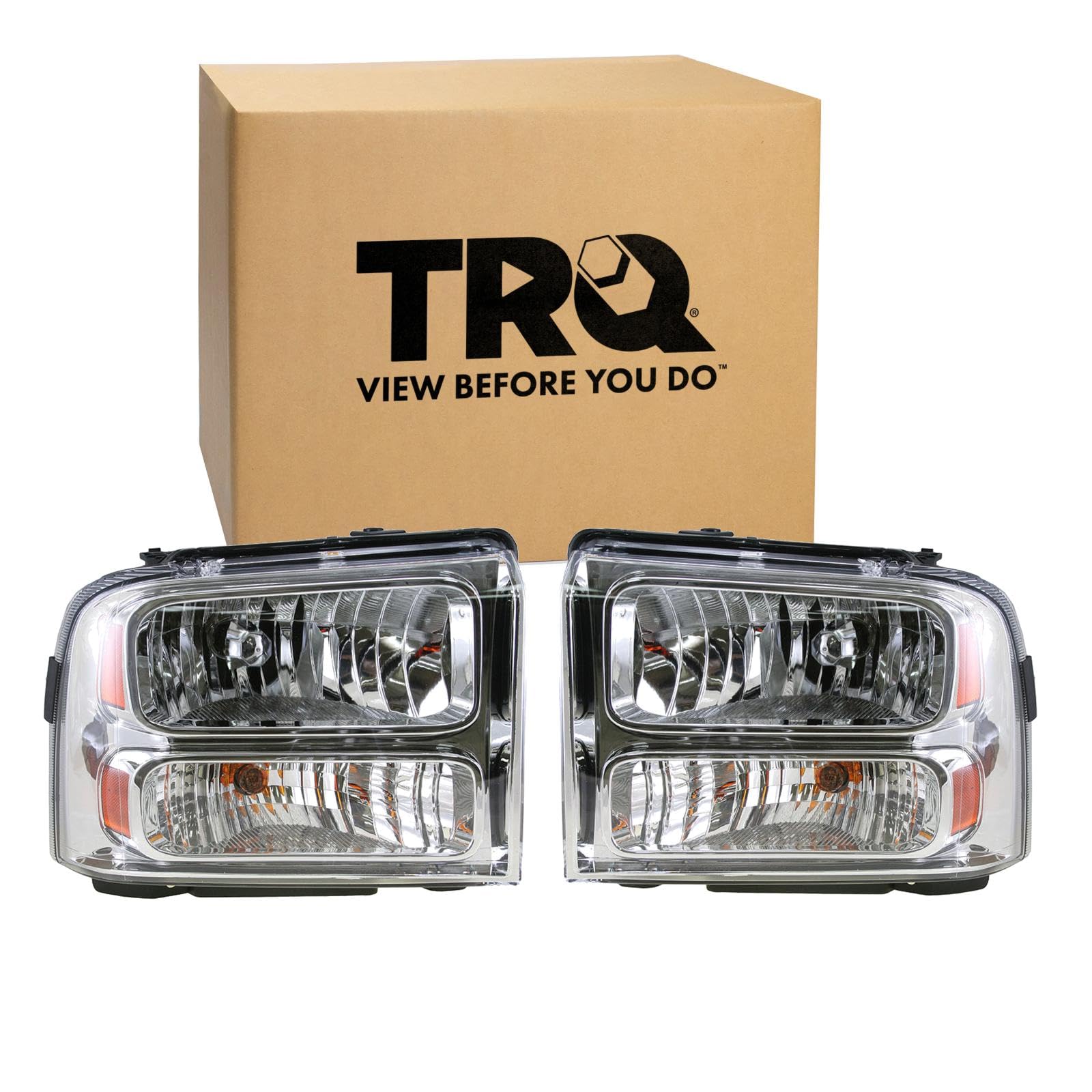 TRQ Headlight Assembly Set Driver & Passenger Side FO2502153 FO2503153 Compatible with 97-07 Ford — view 100
