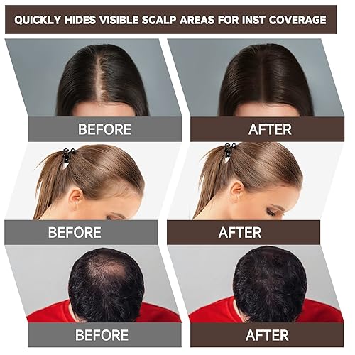 Miniatura 4 de Paquete de 2 polvos de retoque de raíces y cobertura de canas para cabello, barba, cejas y línea capilar adelgazante, marrón oscuro