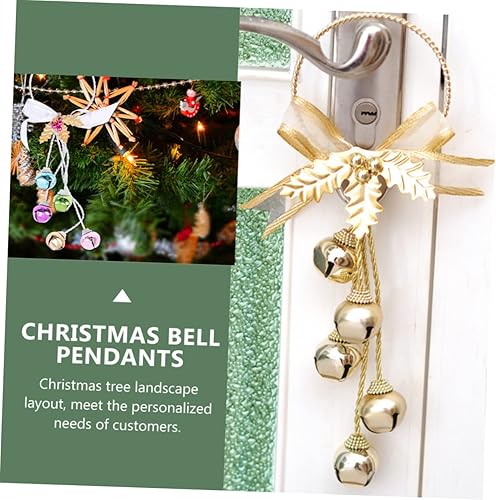 Miniatura 9 de Yardwe 3 piezas de campana de Navidad colgante decoración de Navidad Campanas de arco de Navidad Decoración de árbol de Navidad guirnalda campana