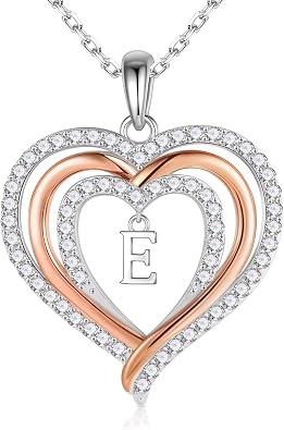 Iefil Easter Gifts for Women Wife - 925 Sterling Silver Initial Necklace, Anniversary Birthday Gifts for Wife Girlfriend, Jewelry Gift for Women Her