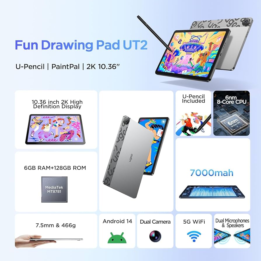 Amazon.com: UGEE Pad Drawing Tablet No Computer Needed,Android 14