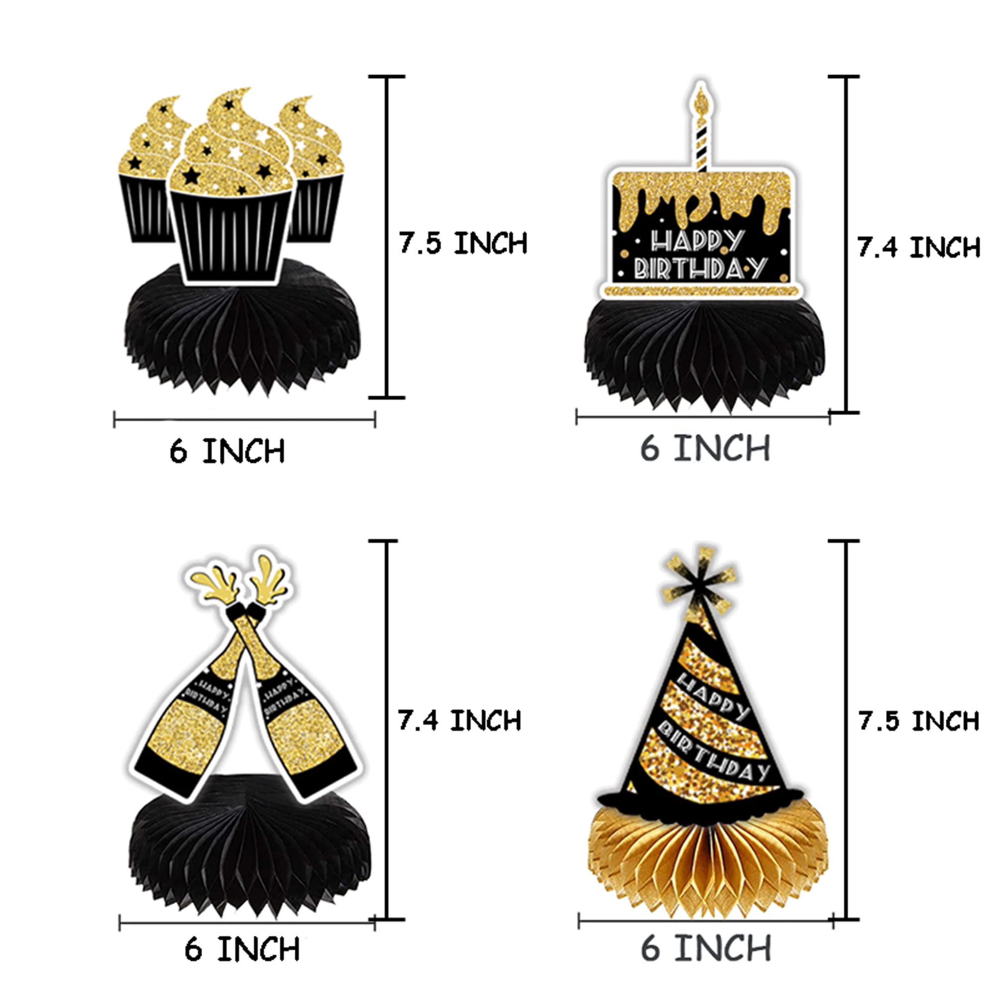 Centros De Mesa Panal Para Cumpleaños - 2 Piezas (3 Y 2 Niveles), Con Diseños Divertidos, Fácil Montaje